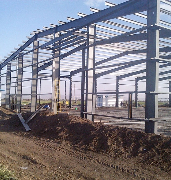 Prefabricated Steel Structures Commercial Warehouse / Steel Metal Buildings Sheds Construction