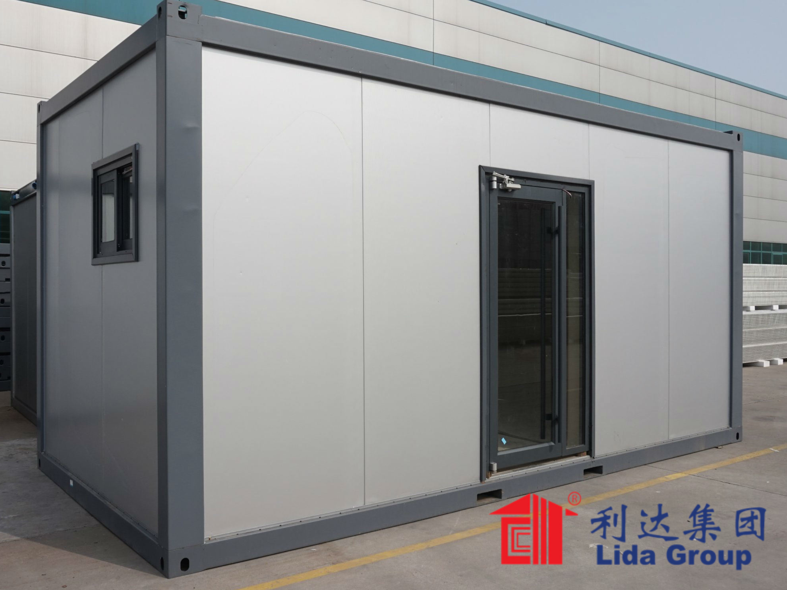 Off-grid steel container homes manufactured and delivered within weeks by Lida Group provide affordable housing alternative for construction workers building remote infrastructure projects.